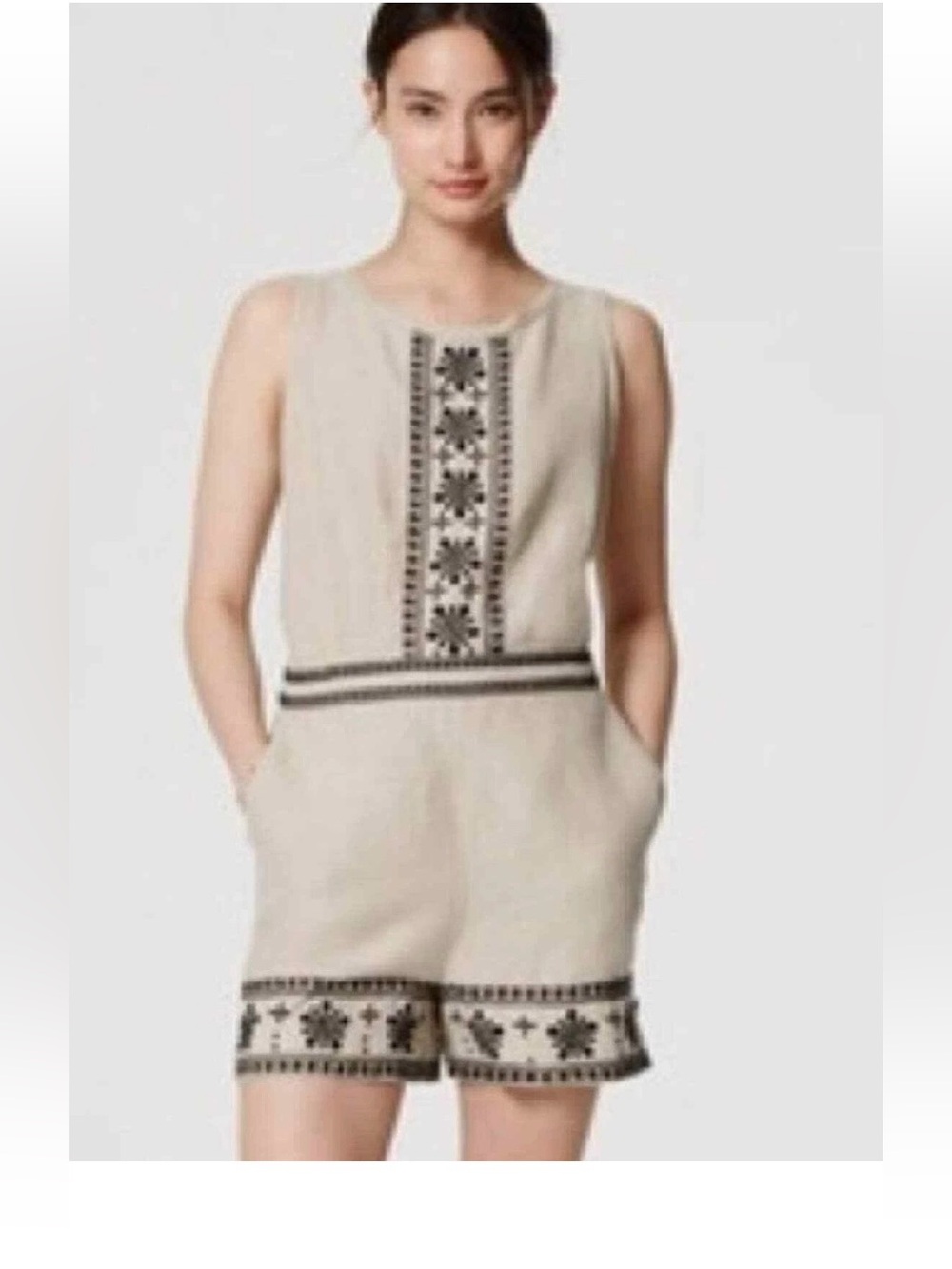 Loft Sleeveless Embroidered Romper - NWT - Size 6